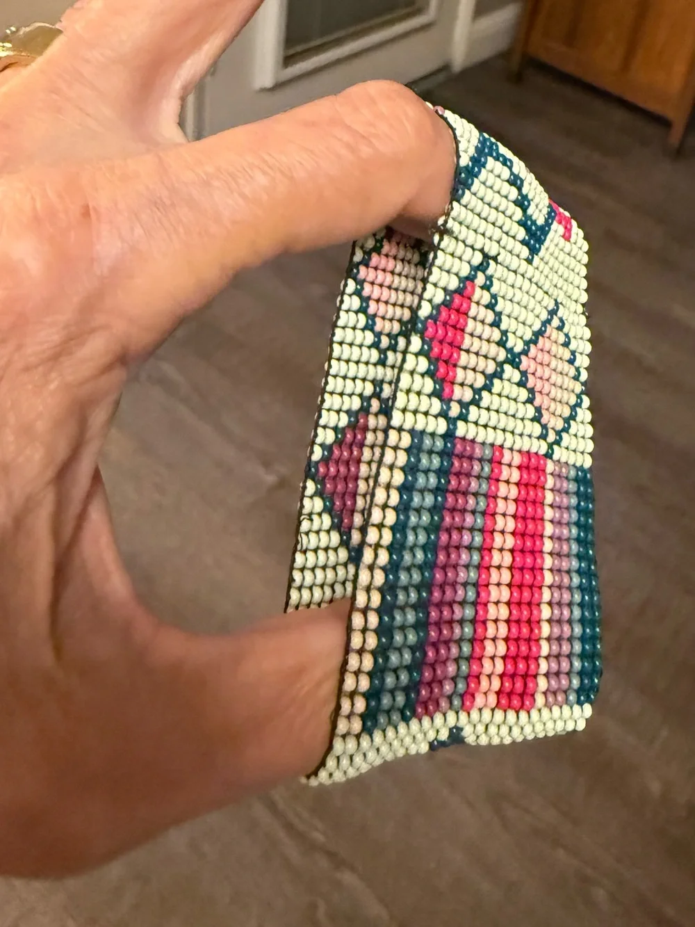 Stunning, stretchy Beaded Cuff Bracelet - Multicolor